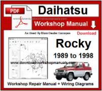 Daihatsu Rocky Service Repair Workshop Manual Download